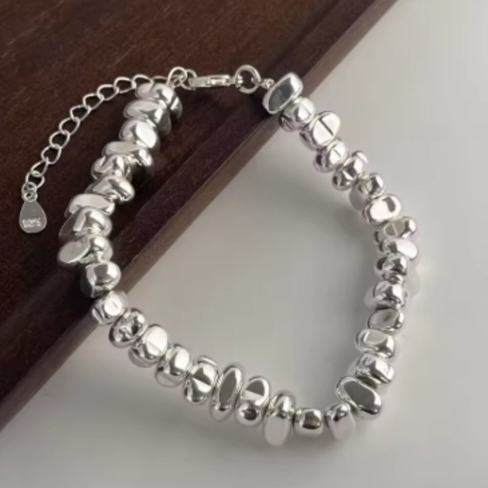 Silver S925 Pebble Bracelet, Women's Bracelet, Silver Jewelry Women's Gift Idea